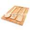 Eco Friendly High Quality For Kitchen Rectangle Natural Bamboo Cutting Board Set