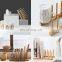Space Saving Bamboo Drying Rack Countertop Wood Bamboo Dish Drying Holder Rack For Dish Plate Bowl Cup