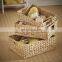 Rectangular Water Hyacinth Basket with Lining Large Hand woven Baskets for Cube Storage Wicker Storage Baskets