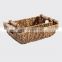 HBK wholesale boat shape water hyacinth rattan storage basket for kitchen and living room