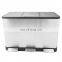 Stainless Garbage Can Metal Dustbin Steel Recycle Kitchen Waste Foot Step Pedal 3 Compartment Trash Bin
