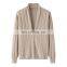 Vintage Women's Chevron Knitted Sweater Single Breasted Cashmere Cardigan with V-Neck Casual Style for Autumn Season