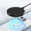 Smartphone wireless charger base 10W Aluminum alloy chassis + wood surface with breathing light Anti-skid silicone feet
