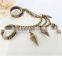 Europe and the United States punk wind texture rivet tassel double loop ring