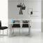 Foshan Factory Supply Natural White Marble Top Stainless Steel Dining Table Design