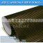 CARLIKE Removable Black/Gold Car Cover 2D Carbon Fiber Stickers Wrap Vinyl