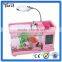Hot sale electronic mini fish aquarium with pen holder,USB desttop fish aquarium with lamp,multifunction mini fish aquarium on t