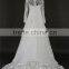 Latest Design Boat Neck Appliqued Long Sleeve Lace Wedding Dresses