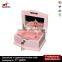 Luxury MDF high gloss wooden wind up custom song music box movements with lock key