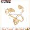 Crystal leaves rings new fashion leaves palm cuff ring for lady