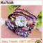 Fashion lady watch Korea colorful rhinestone leather wrist watch