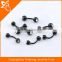 Black Plated Surgical Steel Eyebrow Piercing Rings with Gem Jeweled Balls
