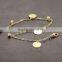 Cheap No Fade 18K Gold Plated Foot Stainless Steel Blank Disc Charm Anklets