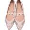 Lady's Pink Flat Genuine Leather Customized OEM Women Shoe New Design
