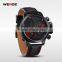 Stainless Steel Back Watch Case 316L Genuine Leather Strap Luxury Watches WEIDE WG93002  Express