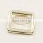 golden rectangular metal square ring buckle for bag