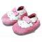 2016 latest comfortable adorable pink white with bow grind arenaceous PU princess shoes