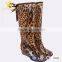 cheap PVC rubber leopard pattern rain boot for women