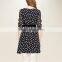 Polka Dot with Belt Chiffon Maxi Dress for Women L1347