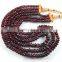 Natural Rhodonite Garnet Roundle Beads 3 strands in 1 necklace