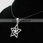 Fashion girls jewelry necklace with magnetic silver star pendant
