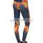 Wholesale womens sublimation legging women sublimation printed sexy athletic leggings back waist band with zipper