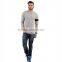 Plain blank popular v-neck mens tri blend long sleeves t-shirt