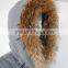 real fur detachable at hood duck down feather puffer quilted women winter jacket