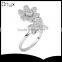 wholesale 925 stering silver jewelry sunflower butterfly zircon design pave setting ring