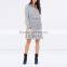Apparel New Arrivals Autumn Herringbone Woman Long Sleeve Pleated Casual Dress