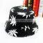 2016 New Fashion Hip Hop Green White Leaf Print Fishing Caps Weed Bucket Hats For Mens