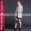 2015 Newest Black Plaid Straight Lady Overcoat Warm Winter Dress With Pocket