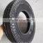 Heavy duty wheels and casters with super-elastic solid rubber tires