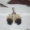 horse hair fly tassel with solid brass ring 6.5" white salt 100% real