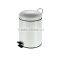 3 Litre Pedal Trash Bin White Foot Pedal Bin with Lid For Easy Opening Closing Dustbin