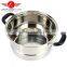 Hot selling stainless steel steamer cooking pot with hollow handles and metal lid