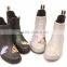 Special grey solid color unique design short rain boot for women female lady wellies wellington rain boot rainboot