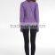 KNIT Half Zip Womens purple Long Sleeve Running Top Athletic Blouse Sports Shirt
