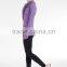 KNIT Half Zip Womens purple Long Sleeve Running Top Athletic Blouse Sports Shirt