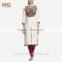 Latest Rayon Ladies Women Kurta Designs Long Pakistani Off-White Embroidered Kurti for Women HSd7582