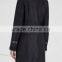 Wholesale Ladies Apparel Shearling Lapels Navy Leather Trims Midnight Blue Suede Coat(DQE0376C)
