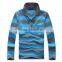 2016 Hot Sale Custom 100% Cotton Long Sleeve Mens Stripe Polo Shirts With Pocket