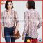 Fashion elegant mature long sleeve floral print blouse for middle aged women