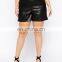Plus Size Best Price Leather Shorts for Women Black Leather Casual Shorts