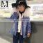 New Design Cute Winter Jacket Kids / Wholesale Real Rabbit Fur Kids Life Jacket / Fashion Raccoon Fur Collar Kids Denim Jacket