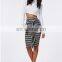 2015 Fashion Stripe Tie Waist Midi Skirt Indian Skirts Wholesale