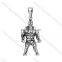 Mens Sport Charms Stainless Steel Dumbell Charm Bodybuilder Pendant Charms Fitness Necklace Jewelry