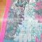 China Suppliers Big Size Lotus Screen Print 100% Crinkle Silk Georgette Sari Fabric India