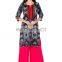 Embroidered black color white dot print beautiful lady kurti manufacturer India