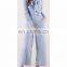 New women Blue Georgette Bow Jumpsuit